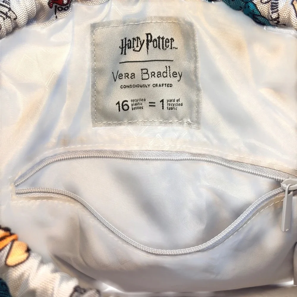 Vera Bradley Harry Potter Herbology 2020 White Drawstring Backpack